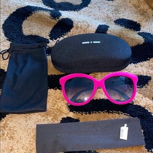 Italia Independent Pink Felt Cat Eye Sunglasses
